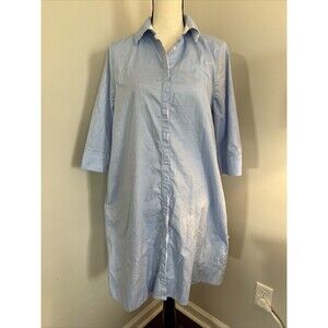 Perlavera Chambray 3/4 Sleeve Shirtdress Medium